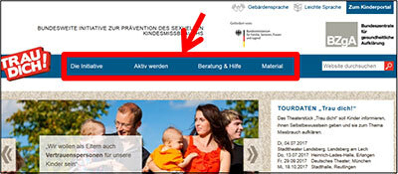 Screenshot Multiplikatoren-Portal Screenshot Multiplikatoren-Portal
