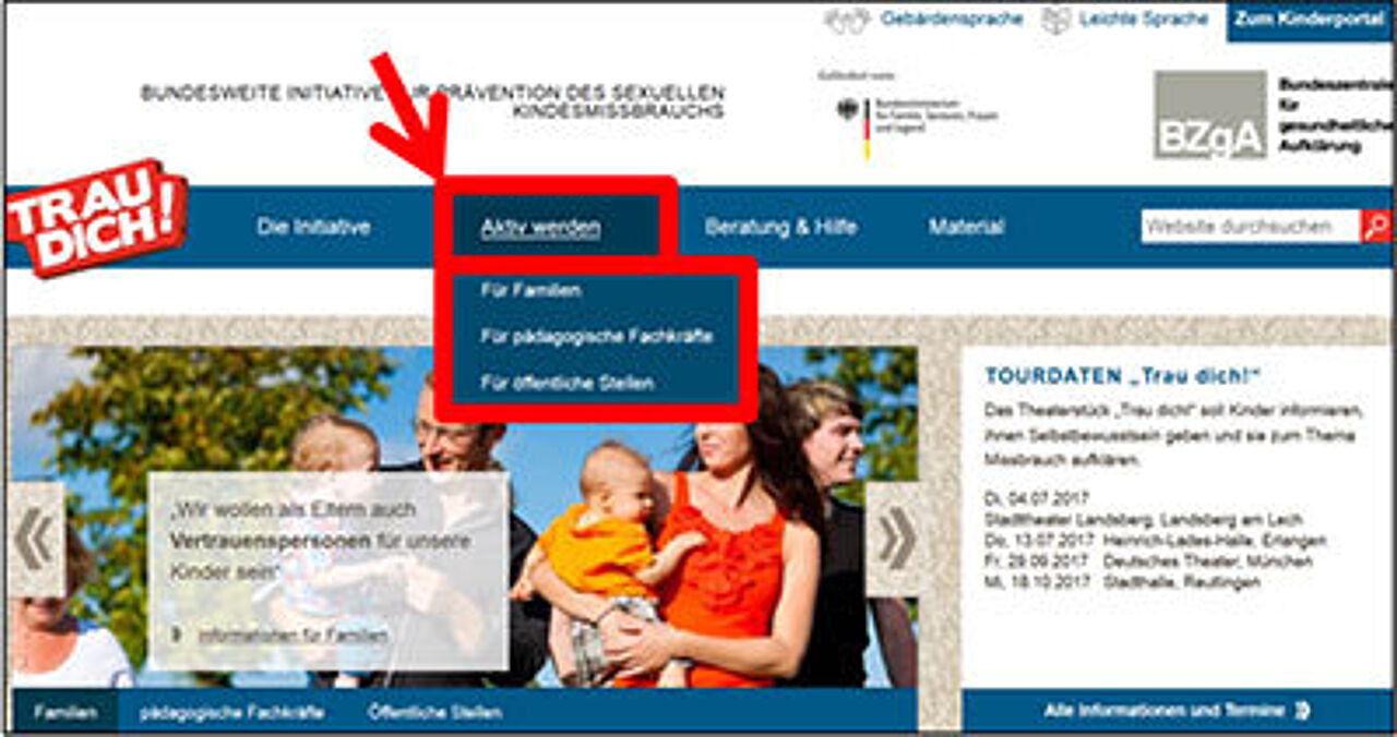Screenshot Multiplikatorenportal Screenshot Multiplikatorenportal
