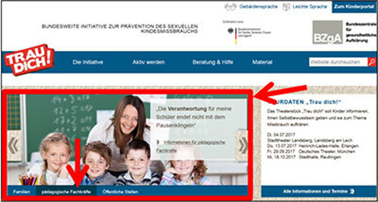Screenshot Multiplikatorenportal Screenshot Multiplikatorenportal