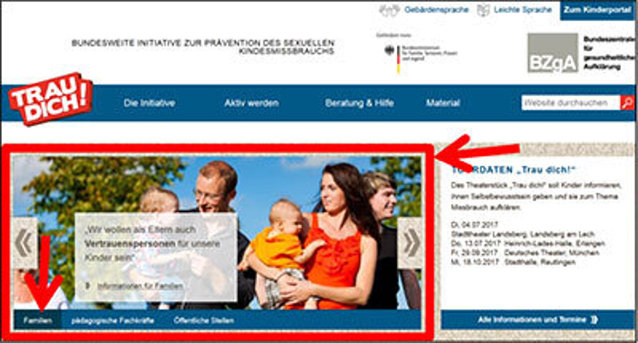 Screenshot Multiplikatorenportal Screenshot Multiplikatorenportal