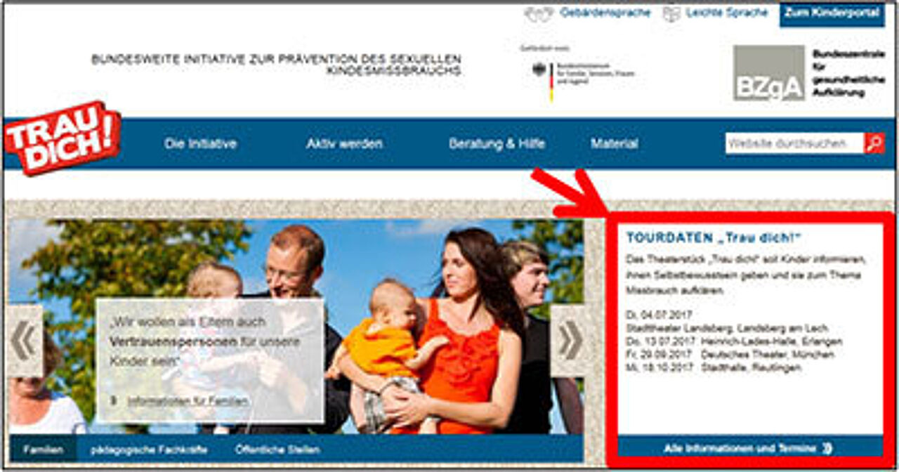Screenshot Multiplikatorenportal Screenshot Multiplikatorenportal